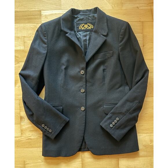 LUCIANO BARBERA 100% Wool Blazer Jacket Black 44 IT/ US 8 - Picture 1 of 5